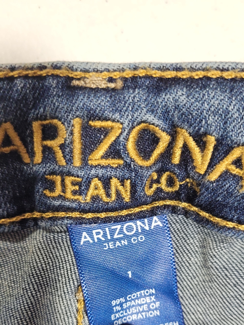 Arizona Jean Company Distressed Medium Blue Denim Cutoff Shorts - Picture 2 of 3